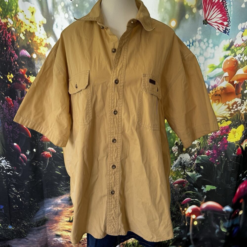 VTG 90's Carhartt Shirt Men's XL Yellow Button Up Pocket Workwear Gorpcore